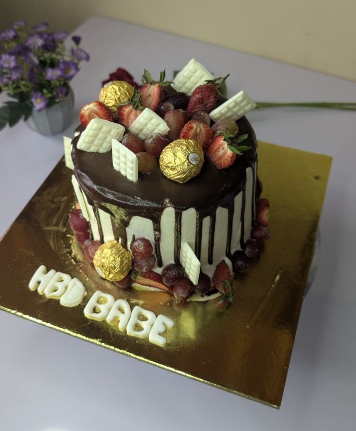 Celebration cake with custom decorations
