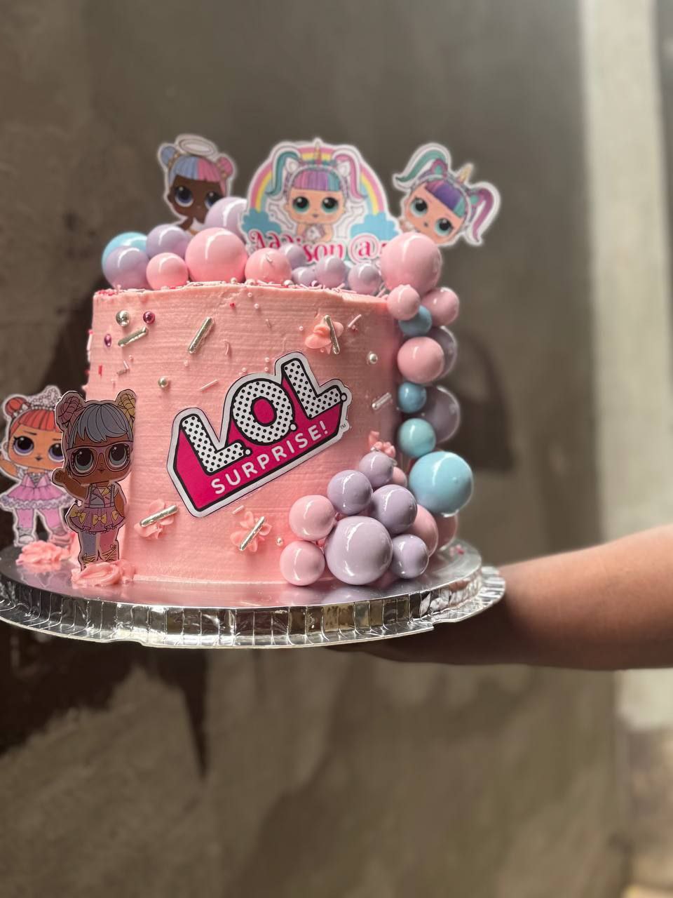 Colourful children's themed cake